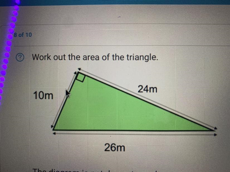 Work out the area of the triangle.-example-1