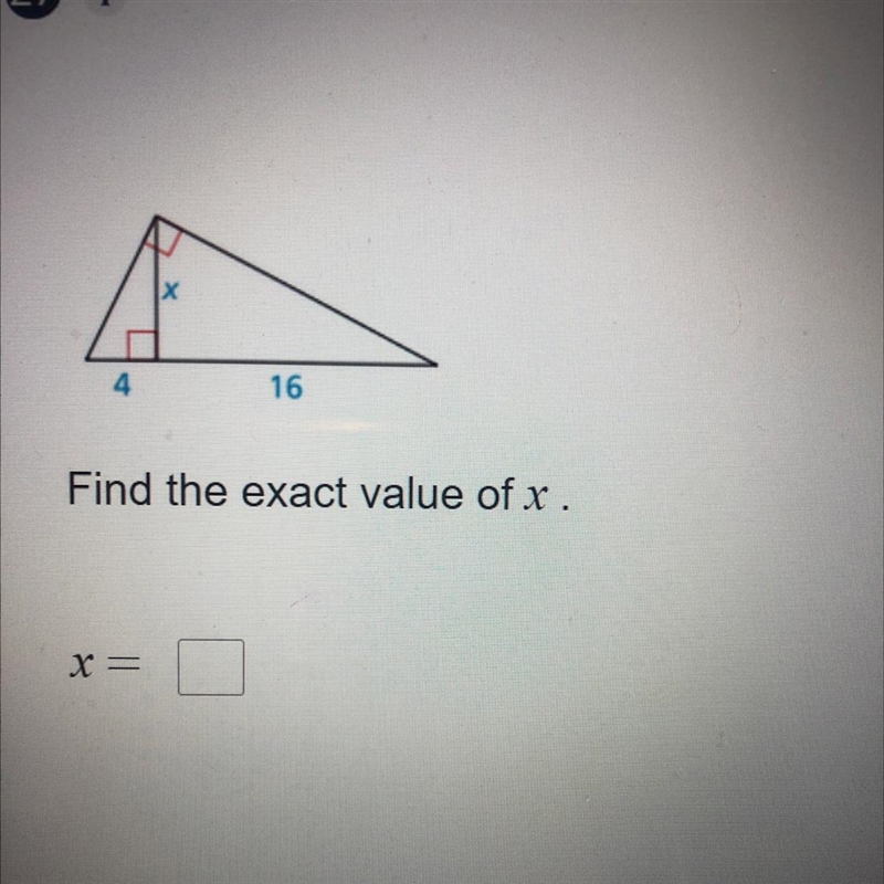 Find the exact value of x-example-1