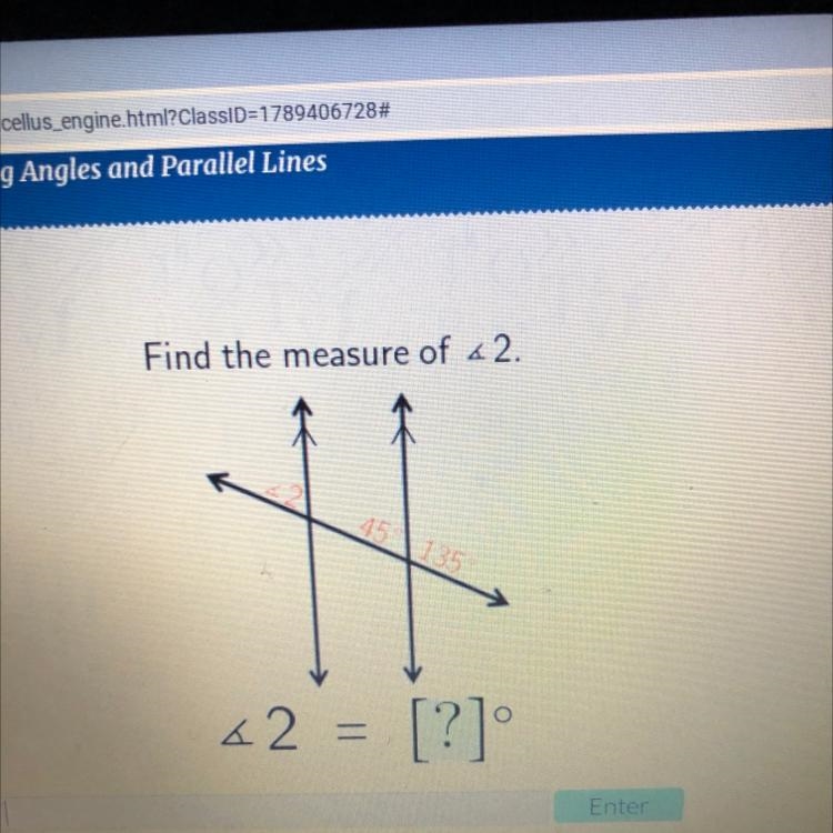 Find the measure of a 2. 45 135 62 = [?]-example-1