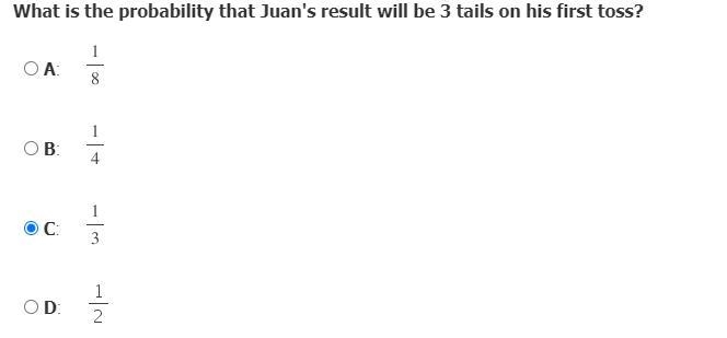 The table shows all possible outcomes when Juan tosses a penny, a nickel, and a quarter-example-2