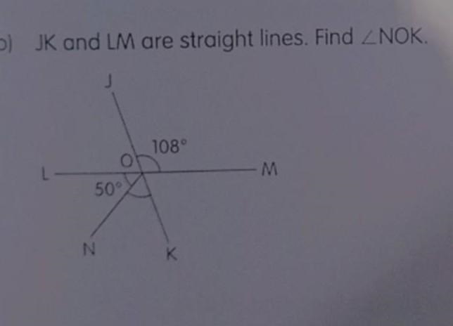 JK and LM are straight lines. Find /NOK. ( help me pls) ​-example-1