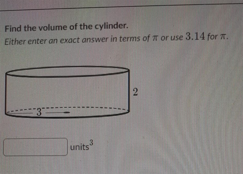 Find the volume of the cylinder​-example-1