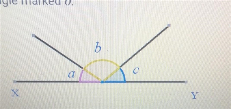 Given that XY is a line segment with the angle a= 21 and c = 33 work out the value-example-1