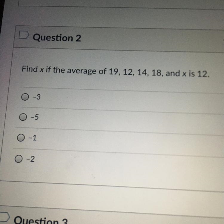 Find x if the average of 19, 12, 14, 18, and x is 12.-example-1