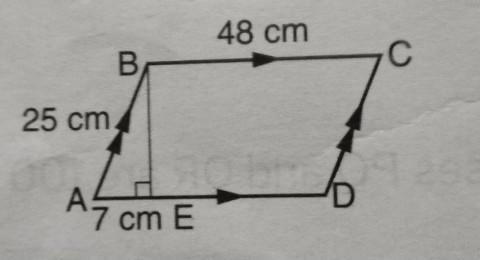 In the given figure find the area of the parallelogram ABCD.​-example-1