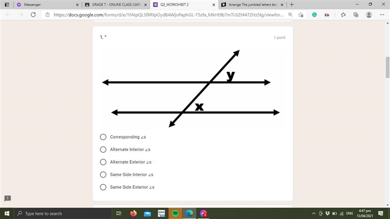 Identify the relationship of each angle pairs. Choose your answer from the choices-example-1