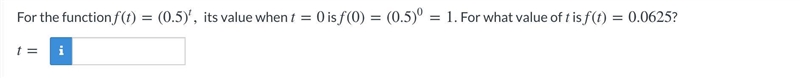 For what value of t is f (t) = 0.0625-example-1