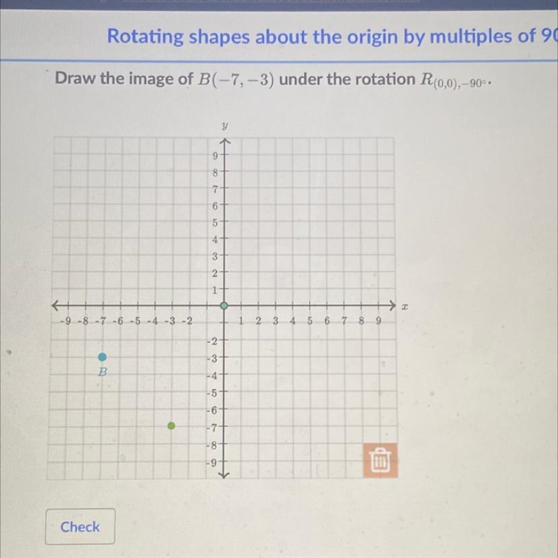 Rotating shapes about the origin by multiples of 90 degrees-example-1