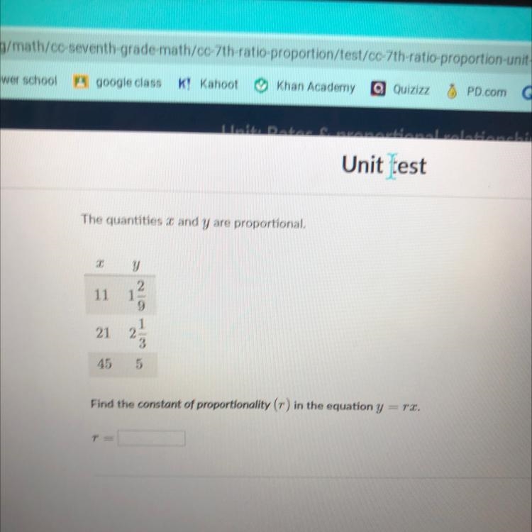 Find the constant of proportionality (r) in the equation y = rx-example-1