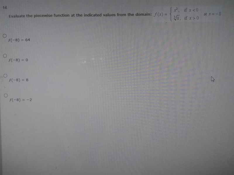 PLS HELP Evaluate the piecewise function at the indicated values from the domain-example-1