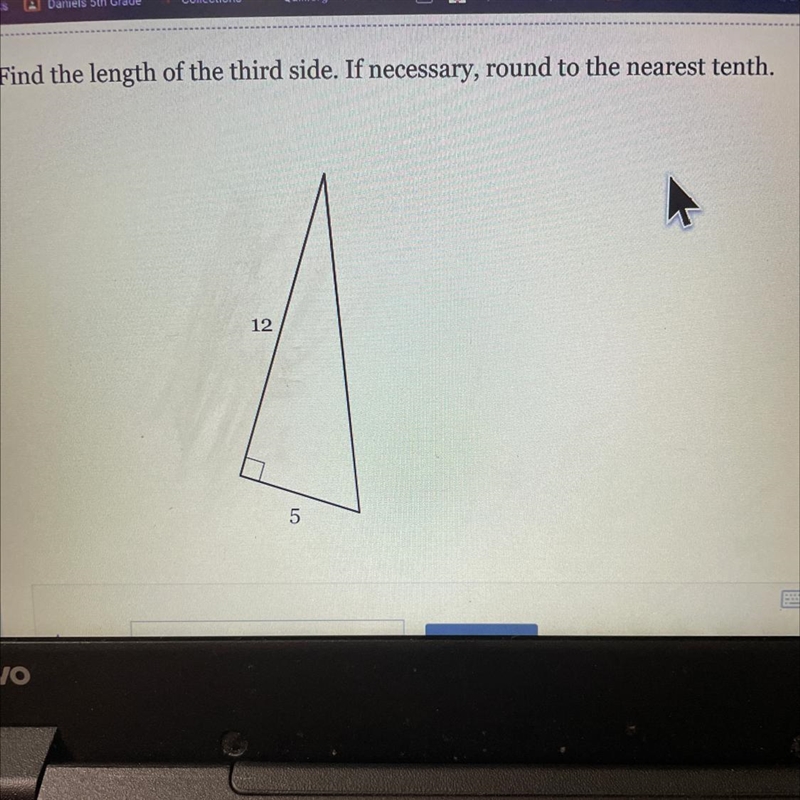 Find the length of the third side. If necessary, round to the nearest tenth??-example-1