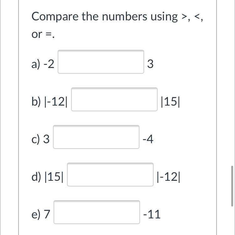 PLEASE HELP 100 points to who ever gives me the answer Compare the numbers using &gt-example-1