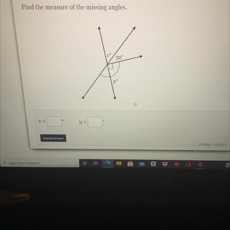 Find the measure of the missing angles.-example-1