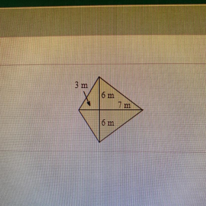 ￼Find the area of the kite. Area= (Simplify your answer)-example-1