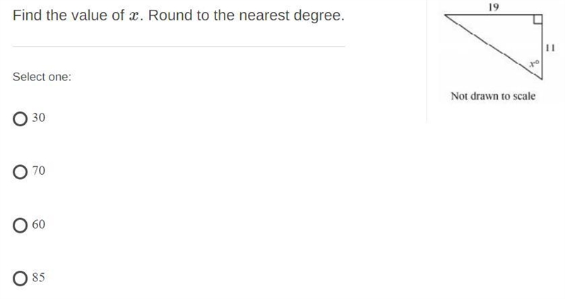 Find the value of x. Round to the nearest degree.-example-1