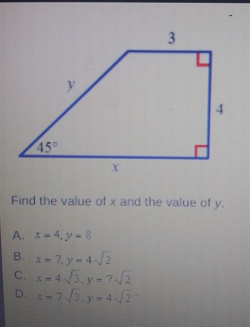 Find the value of x and the value of y ?​-example-1