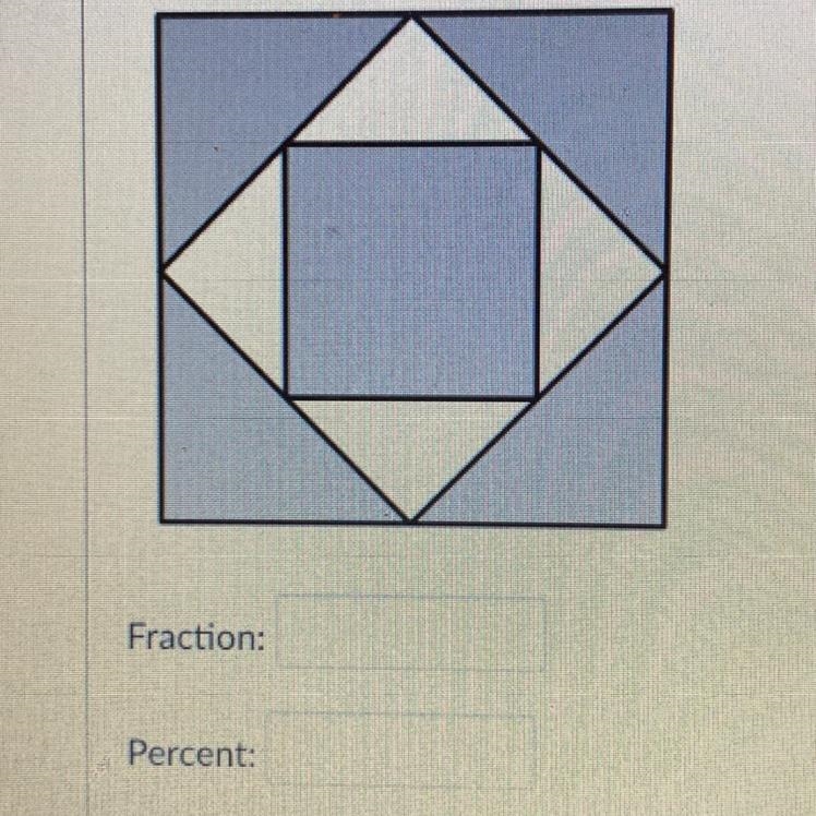 Write a fraction and a percent to represent the shaded portion of the model. Fraction-example-1