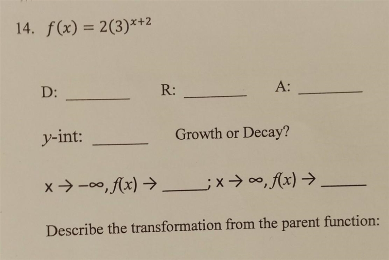 Graphing exponential functions and then State the domain, range and asymptote​-example-1