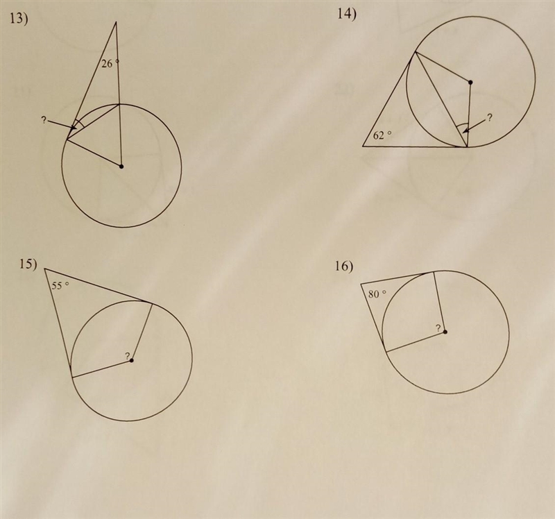 Find the measure indicated. Assume that the lines which appear to be tangent are tangent-example-1