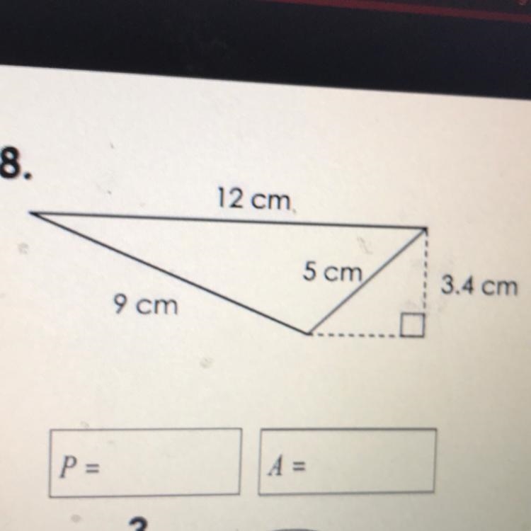 Find perimeter and area-example-1