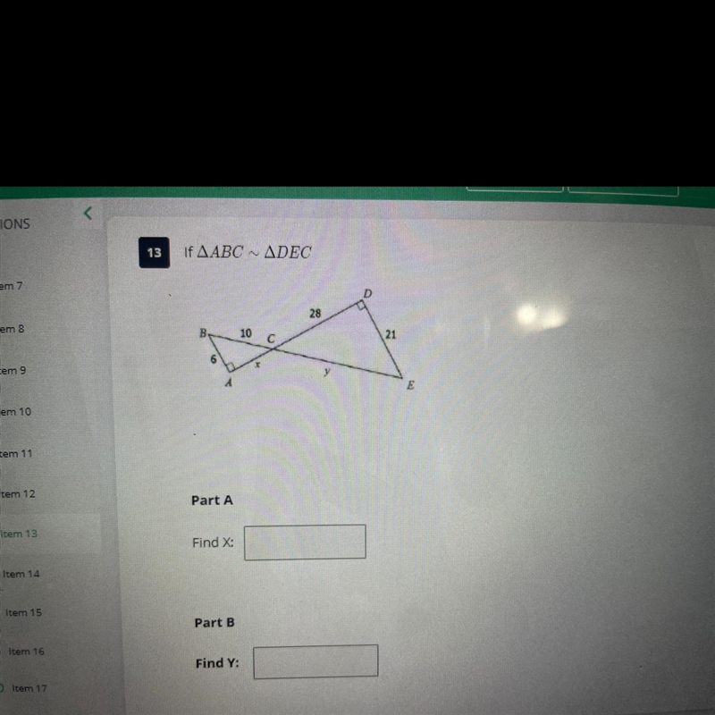 Find X and Y, THIS IS DUE VERY SOON, PLEASE HELP!-example-1