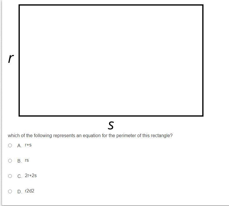 Which of the following represents an equation for the perimeter of this rectangle-example-1