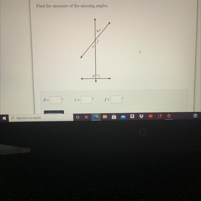 Find the measure of the missing angles.-example-1