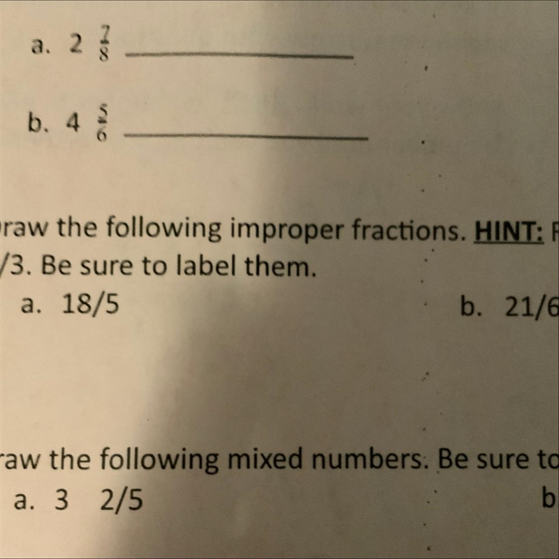 Draw the improper fractions-example-1