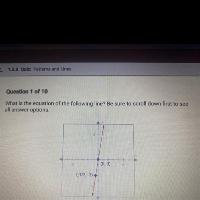 What is the equation of the following line?-example-1