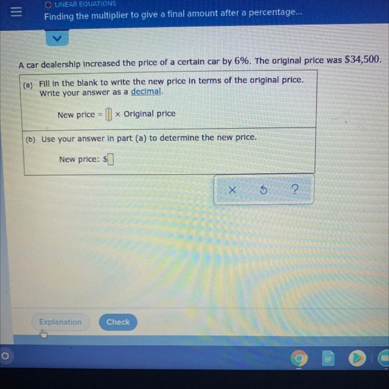 A car dealership increased the price of a certain car by 6%. The original price was-example-1