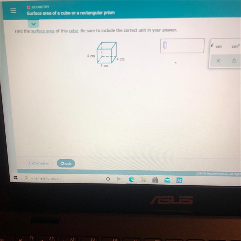 Find the surface area of this cube. Be sure to include the correct unit in your answer-example-1