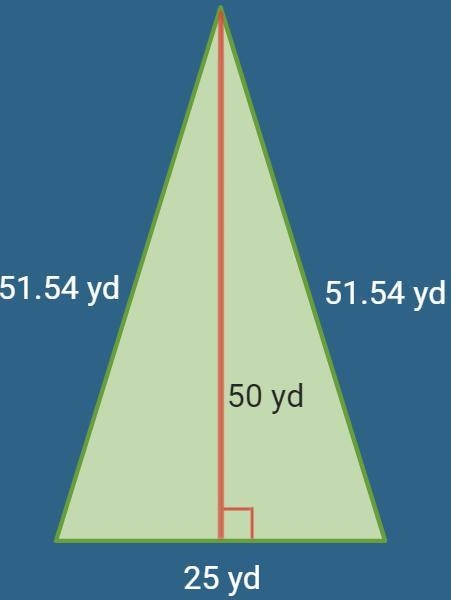 A school has a triangular grass field for the kids to play on. What was the area of-example-1