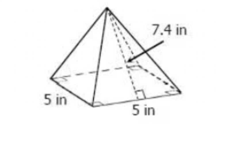 HELP!! What is the lateral and surface area of this triangle?-example-1