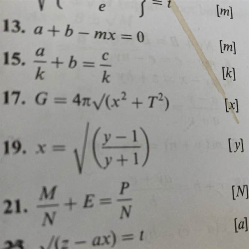 X= root (y-1/y+1) ( make “y” as subject. ) number 19-example-1