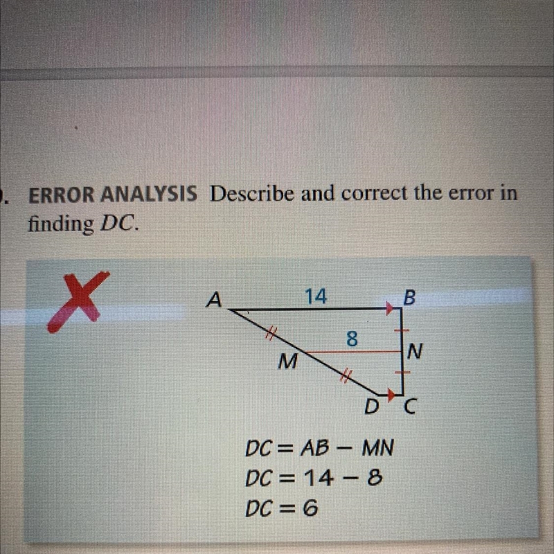 Describe and correct the error in finding DC-example-1