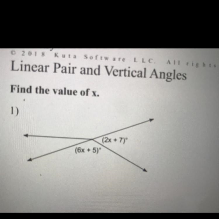 Find the value of x and show your work-example-1