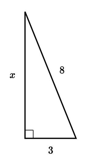 Find the value of X in the triangle shown-example-1