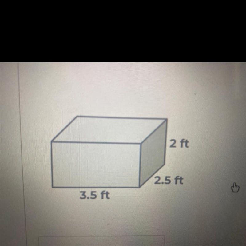 Find the total surface area of the figure below 2ft 2.5ft 3.5ft-example-1