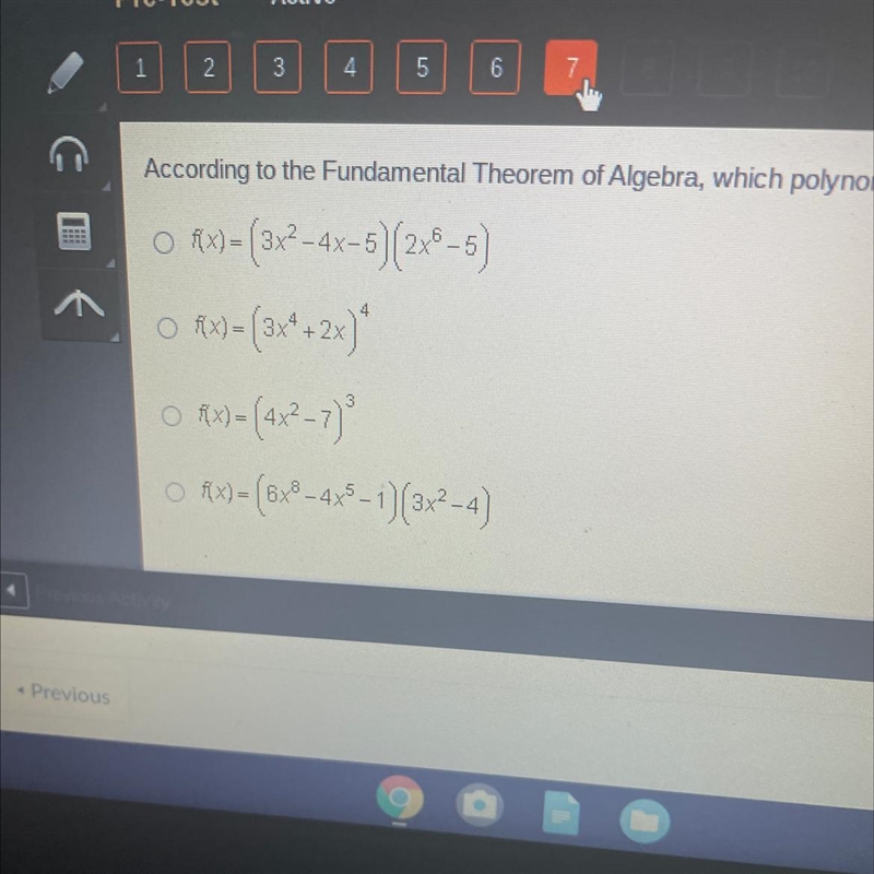 According to the Fundamental Theorem of Algebra, which polynomial function has exactly-example-1