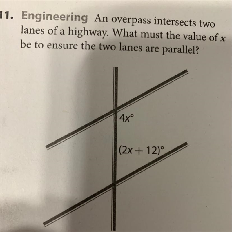 Engineering An overpass intersects two lanes of a highway. What must the value of-example-1