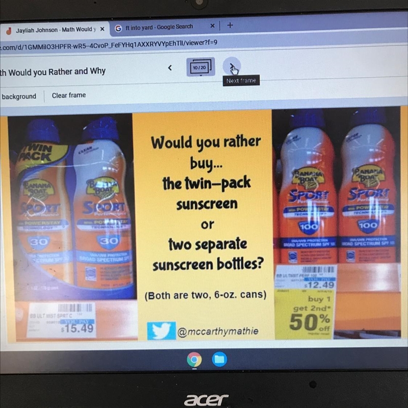 Would you rather buy... the twin-pack sunscreen or two separate sunscreen bottles-example-1