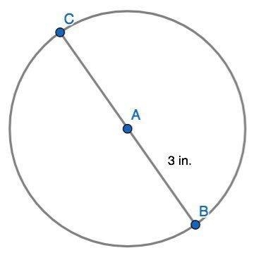 What is the diameter of the circle with center A A: 3 in B: 6 in C: 9 in D: 12 in-example-1