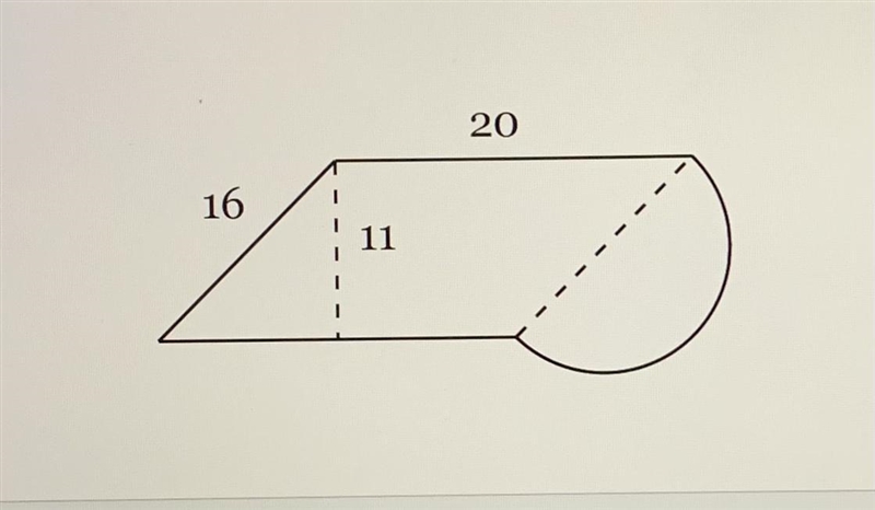 Find the Area of the figure below, composed of a parallelogram and one semicircle-example-1