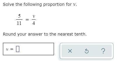 Solve for the following proportion for v.-example-1