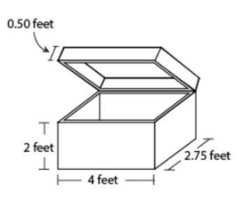 Kim is repainting a storage trunk shaped like a rectangular prism as shown. Kim will-example-1