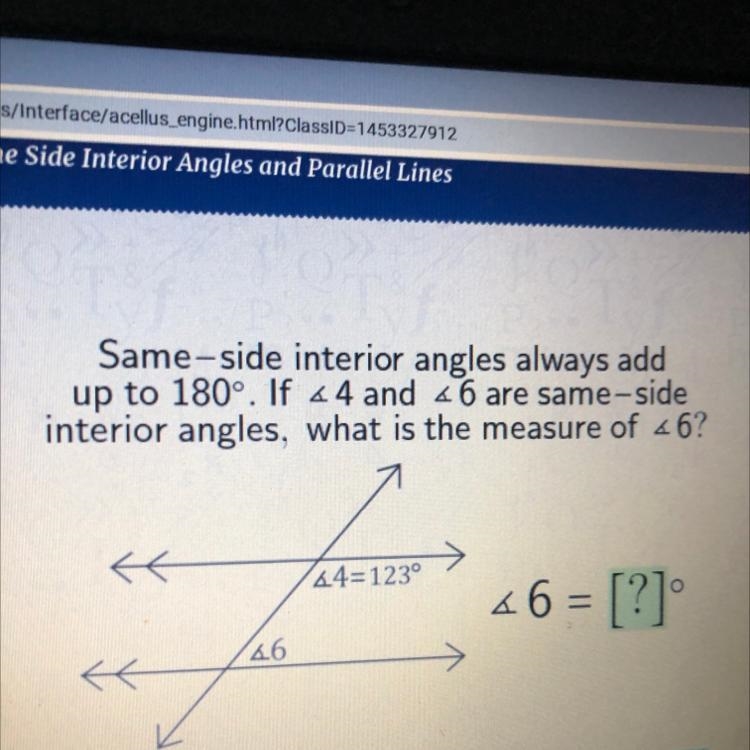 Same-side interior angles always add up to 180°. If 44 and 46 are same-side interior-example-1