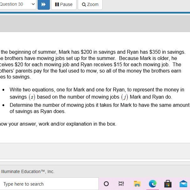 At the beginning of summer, Mark has $200 in savings and Ryan has $350 in savings-example-1