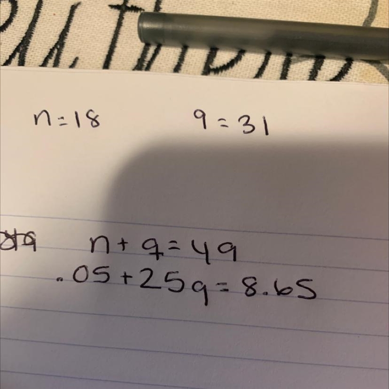 Can someone help me solved this. I have to prove that n=18 and q=31-example-1