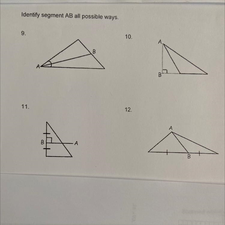 Identify segment AB all possible ways. 9. 10. 11. 12. See attached-example-1