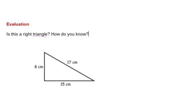 Is this a right triangle? How do you know?-example-1